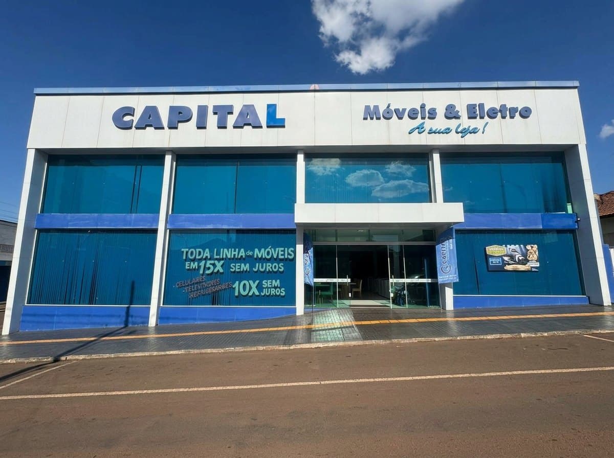 Fachada da loja Capital Móveis & Eletro em Cafelândia/PR